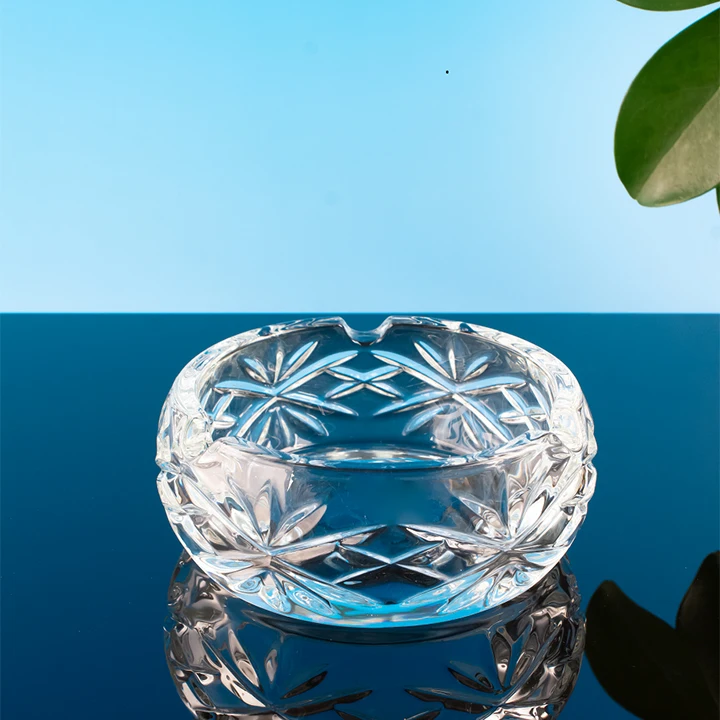 Factory Office Ashtrays Bulk Wholesale Round Color Cigar Glass Ashtray Custom Logo