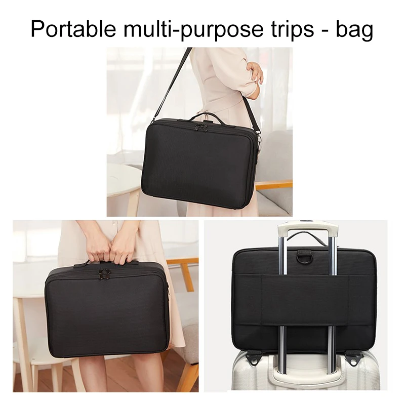 Portable Professional Large Capacity Adjustable Travel Makeup Storage Bruch Bag Cosmetic Organizer Case with mirror