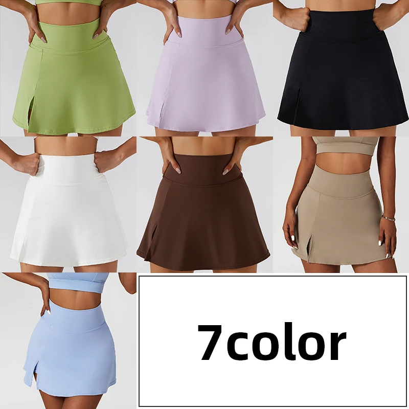 Yoke High quality sport skirt quick drying sexy one shoulder women suit set white tennis skirt 2 piece set women skirt and tops