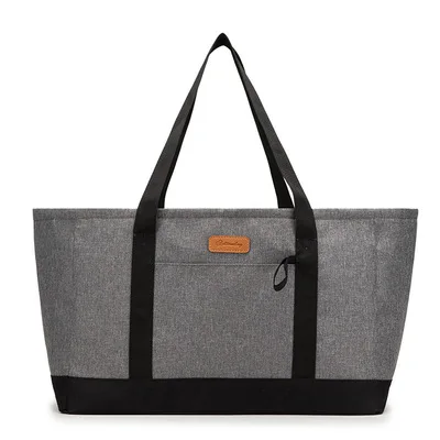 Korean Canvas Picnic Beach Cooler Tote Bag with cooler pocket,tote cooler bags cream,tote bag with detachable beach cooler