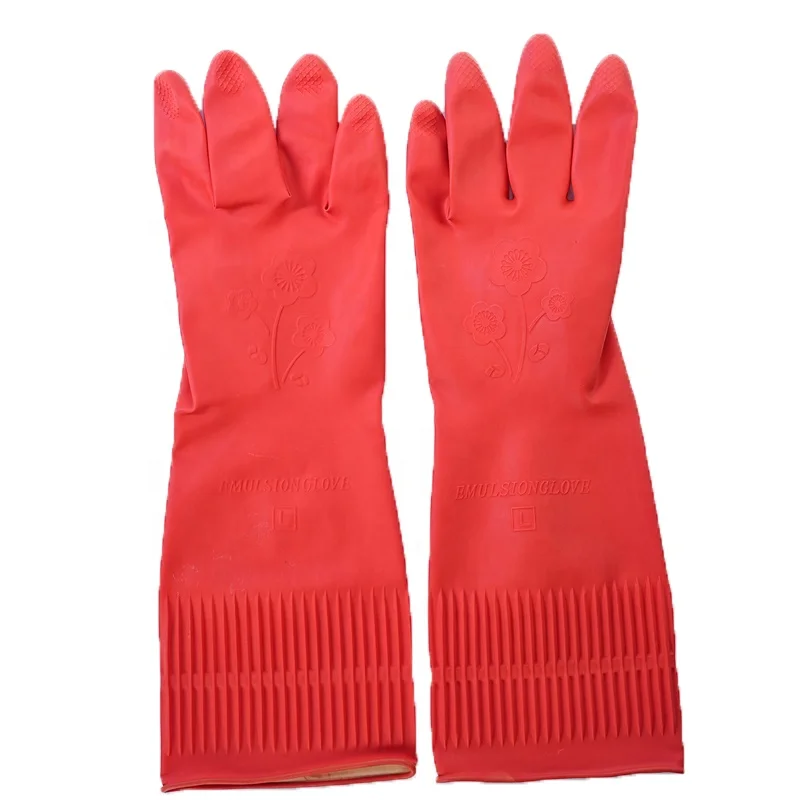 Long Cleaning Gloves Latex Household Kitchen Dishwashing Gloves Thickened Rubber Waterproof Gloves Luvas Guantes