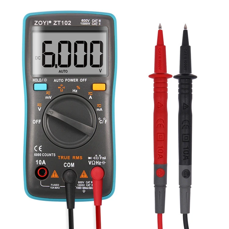 ZOYI 60Mohms 1000V Многофункциональный тестер постоянной ёмкости универсальный конденсатор метр мелкой истинных среднеквадратичных значений ZT102 цифровой