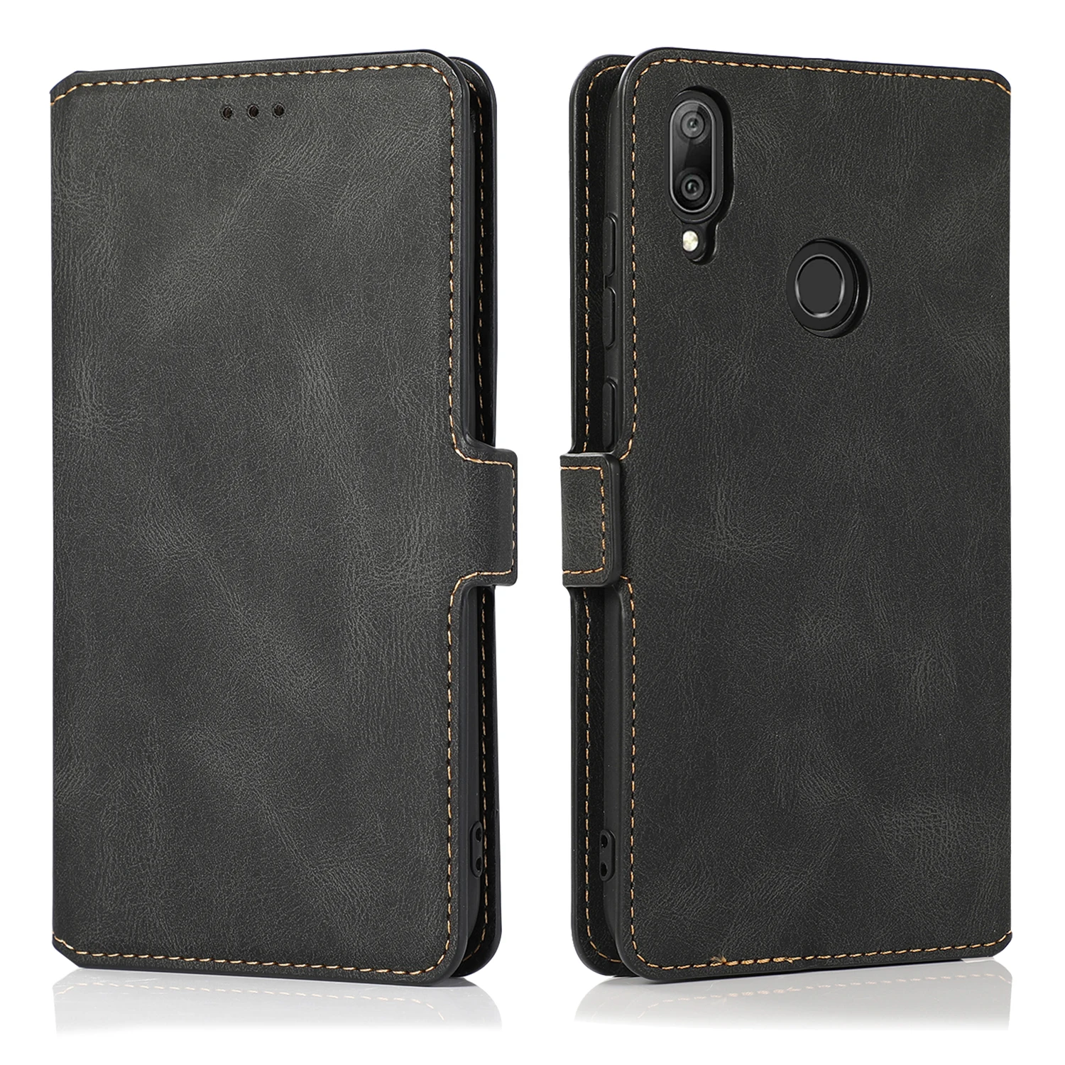 Custom Multifunction pu leather Card Slots wallet phone case for huawei y7 prime 2019 p40 pro plus cases cover