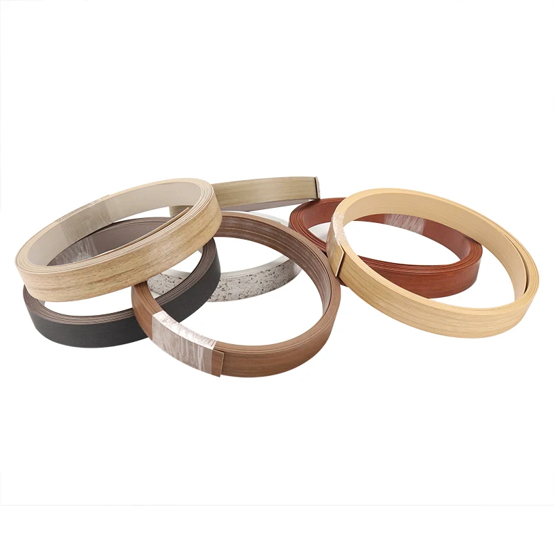 High grade waterproof edge strips wood grain pure color pvc edge banding for MDF board furniture