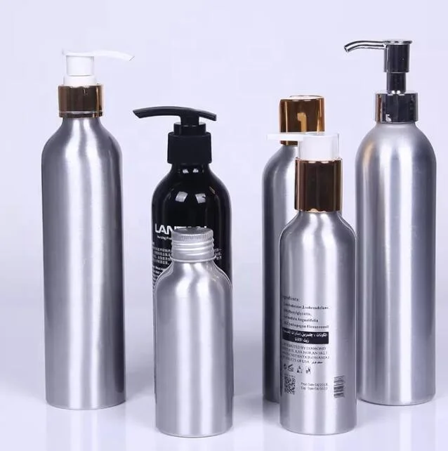 Cosmetic Design Aluminum Lotion Bottle With Pump 600ml manufactory