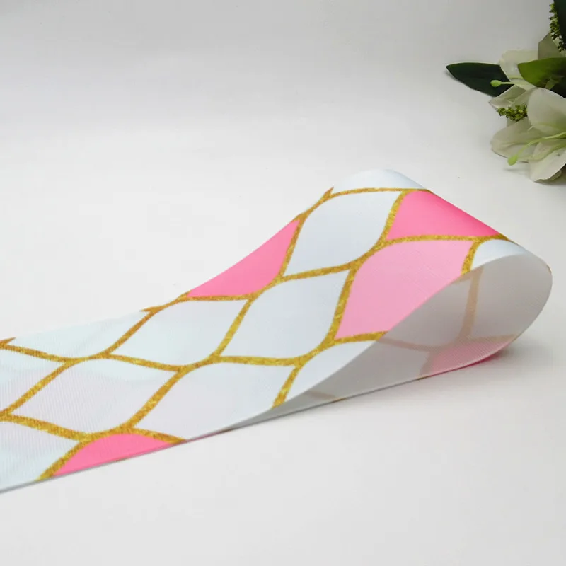 3 inch 75mm Custom Fish scales DIY Accessories Mermaid Gift Wrapping Printing Gift Ribbon for Hair Accessories