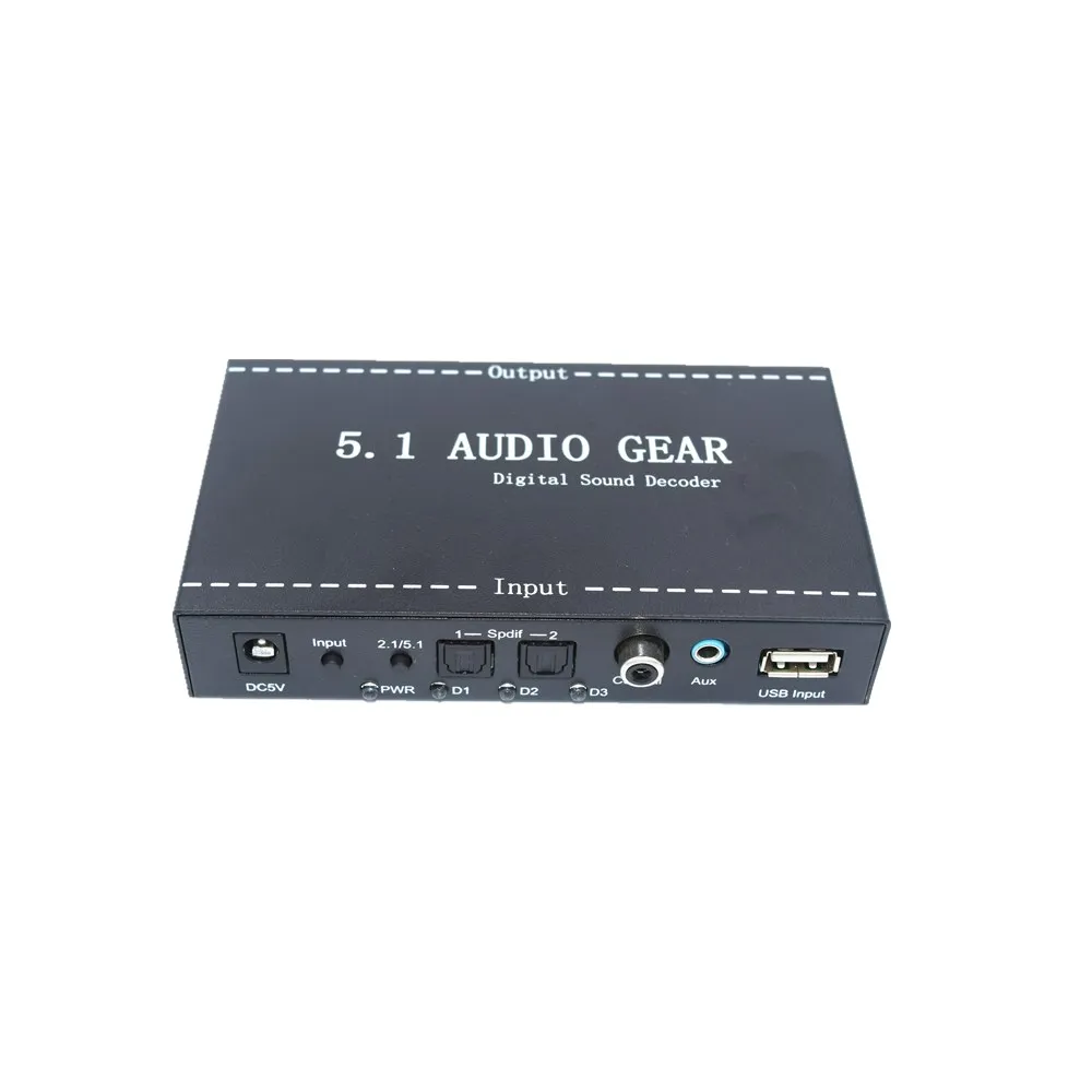 Многоканальный цифровой аудиодекодер SPDIF Поддержка коаксиального кабеля DTS / AC3 / оптический аудиоконвертер 5.1 декодер