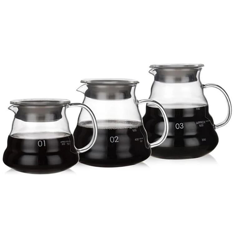 Японский стиль V60 Clear Cloud Range Coffee Server Стандартный стеклянный кофейник 360 мл/600 мл/800 мл кофейник
