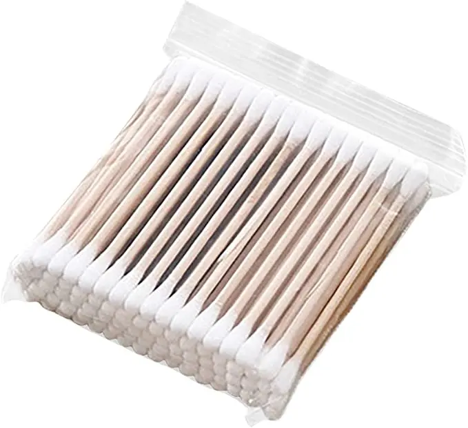 Adults Make Up Tools Use Disposable Paper Cotton Buds Ears Mouth Nose Cleaning Double Round Headers Safe Wooden Stick