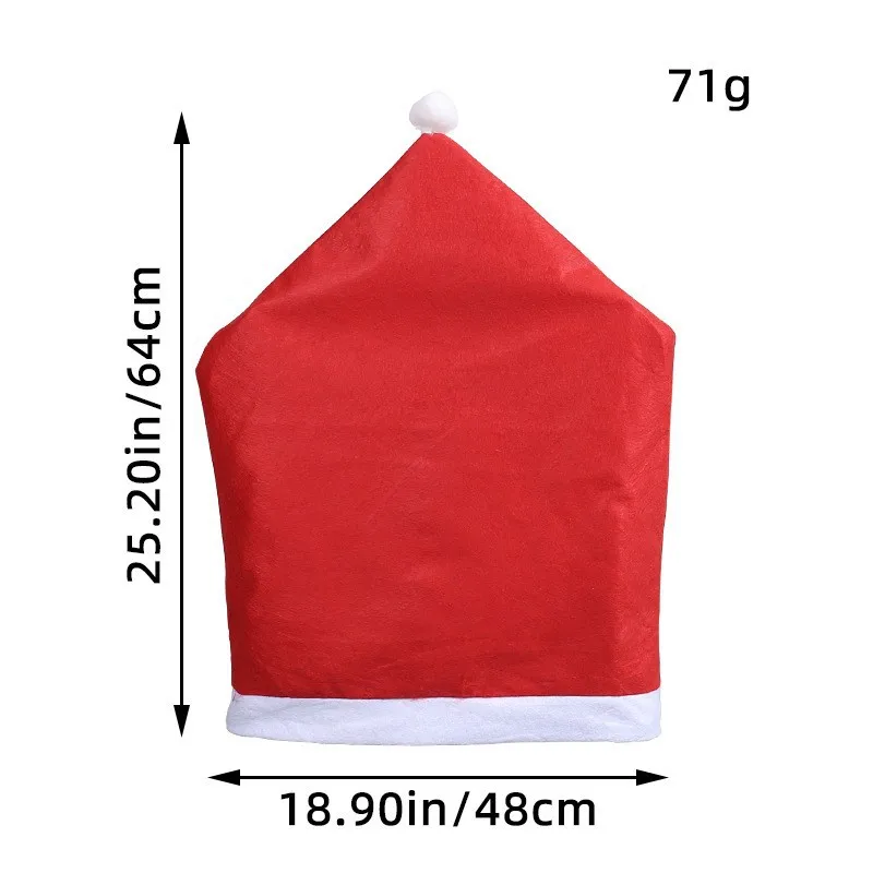 2024 Christmas Chair Cover Dinner Table Red Santa Claus Hat Chair Back Cover Christmas Decoration Home Party Decor Supplies