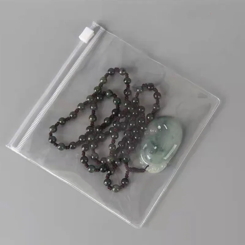 Zip Lock Custom Printed Logo Clear PVC Jewelry Frosted Plastic Bag with Slider Zipper EVA Mini Jewelry Bag With Logo