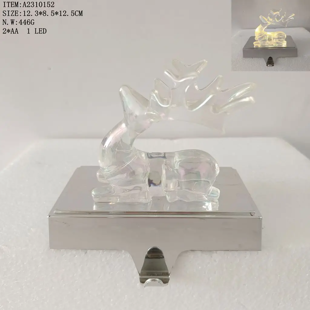 2024 NEW Clear Acrylic Stocking Hanger Christmas gifts  for Home Fireplace Hooks