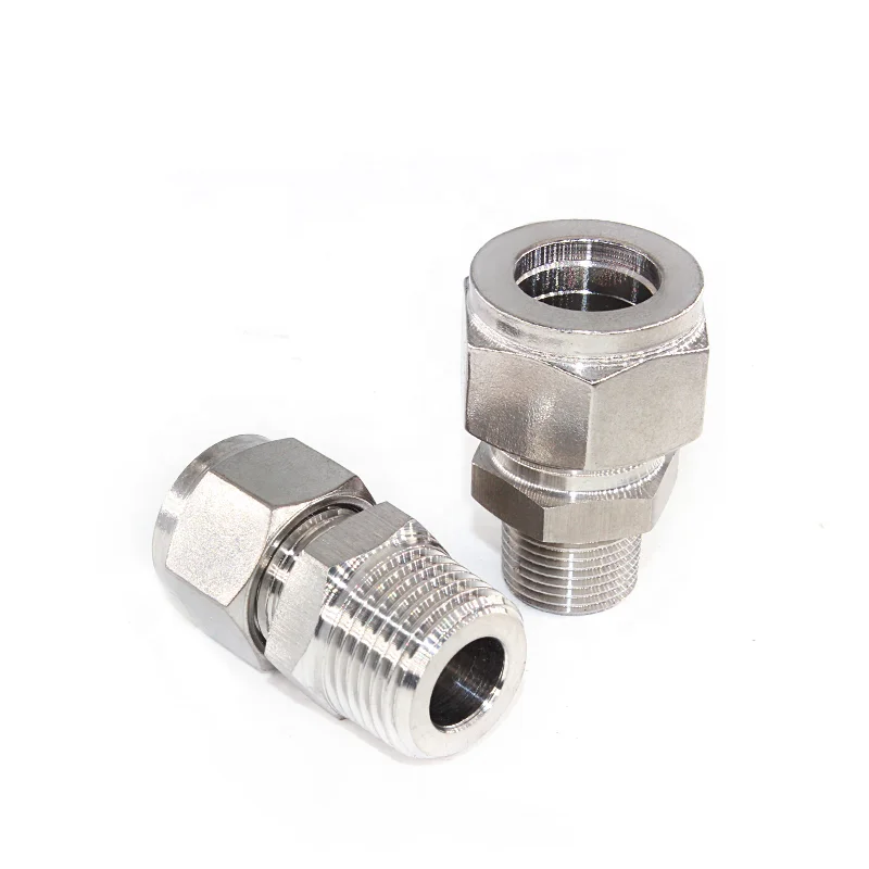 3/8 1/4 BSPT Stainless Steel Tube Fitting Inoxidable Union Instrument Fitting Swagelok Male Connector Union Compression Fitting