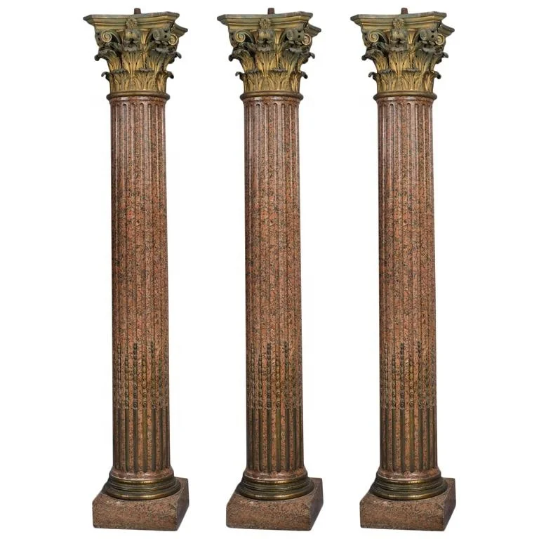 
Natural Granite Stone Column, Balustrade, Customized Marble Roman Pillars 
