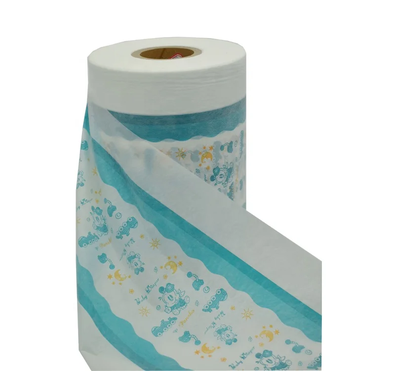Soft moisture proof PE backsheet film printed lamination film laminated nonwoven film for baby diapers