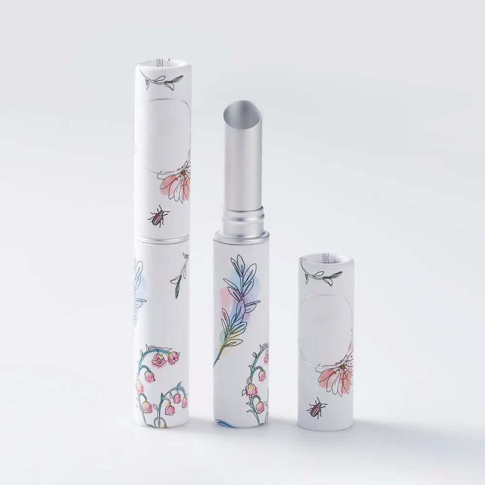 HUIHO Factory OEM Custom Printing DIY Lip Balm Tubes Empty Round Paper Cardboard Lipstick Tube