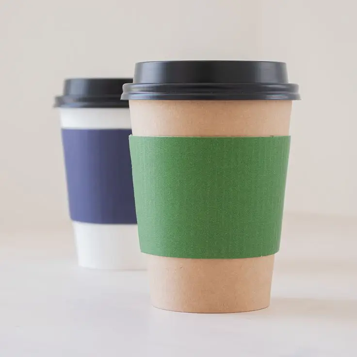 100% Biodegradable Disposable Custom Printed 3oz 4oz 5oz 7oz Hot Chocolate and Cold Drinks Coffee Paper Cups with Sleeve