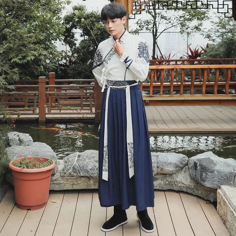 Традиционное китайское платье Hanfu, старинная вышивка, китайское ханьфу для мужчин и женщин