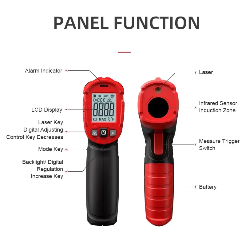 HABOTEST HT641A IRT Temperature Non Contact Infrared Digital Thermometers Industrial