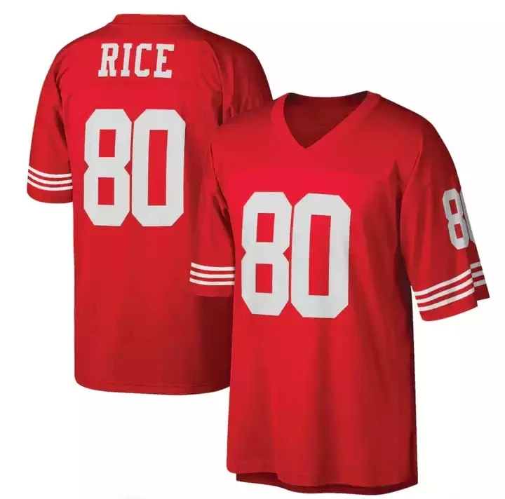 Retro San Francisco 49er 16 Montana 80 Rice 21 Sanders 42 Lott 87 Clark Stitched Throwback America Vintage Football Jersey