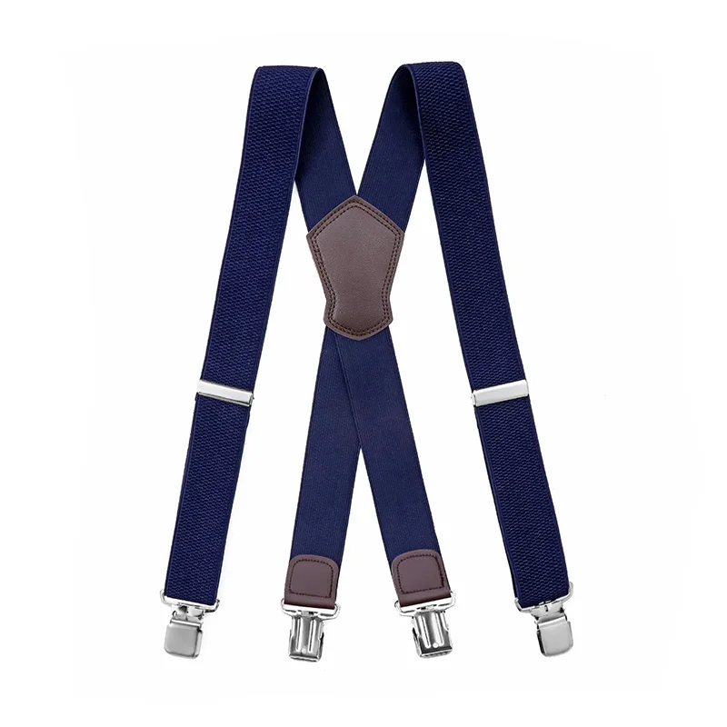 Clip work apron Apply to the wedding Custom Design Logo 4 Clips Black Elastic Button Brace Suspenders Belt for men