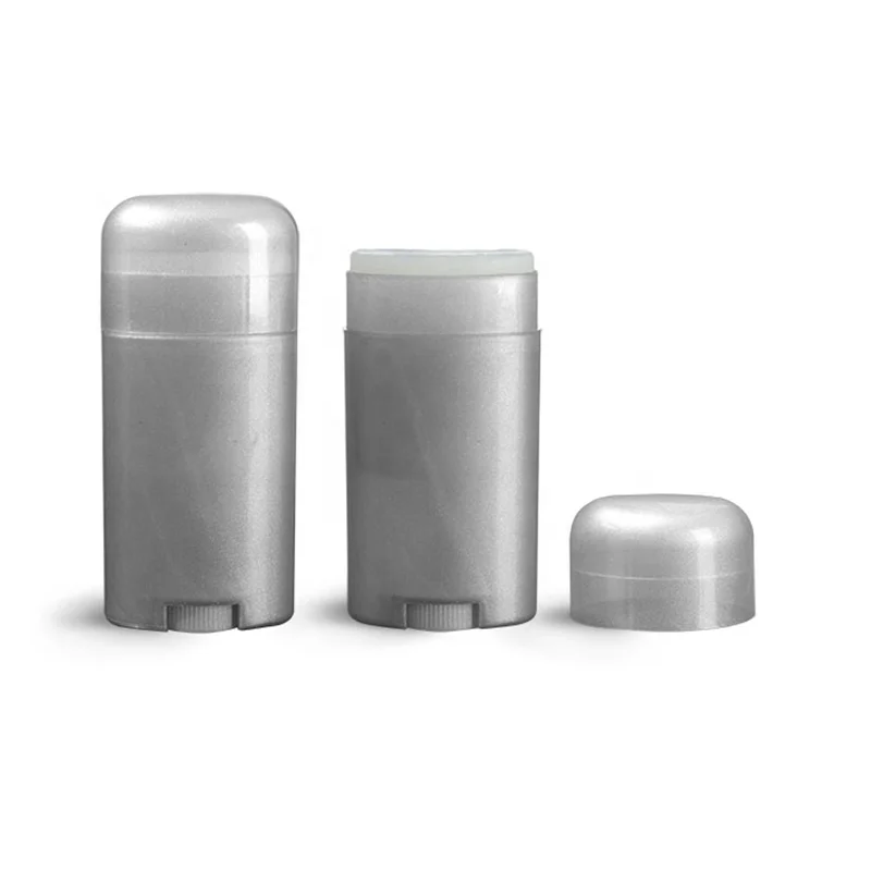 2.65 oz Silver Polypro Deodorant Tubes with Silver Dome Caps