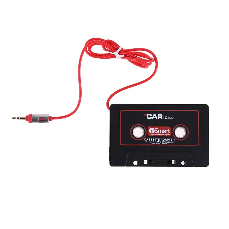 110cm Universal Black White Colour Car Stereo Audio Cassette Adapter For Phone MP3 CD Player Audio Tape Adapter 3.5mm Jack Plug
