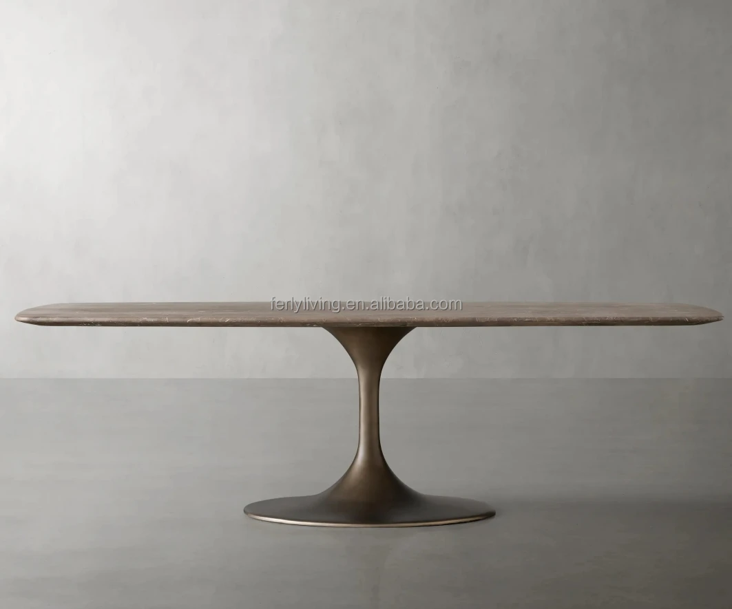 FERLY New Arrival Dinning Table Set Dining Room Furniture Luxurious Room Furniture Luxury Marbletslian  Dining Metal Base
