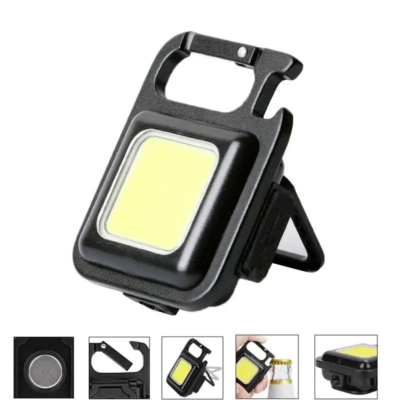 Multifunctional Mini COB Led Keychain Light USB Rechargeable Emergency Lamp Portable Magnetic opener Outdoor Camping Lights