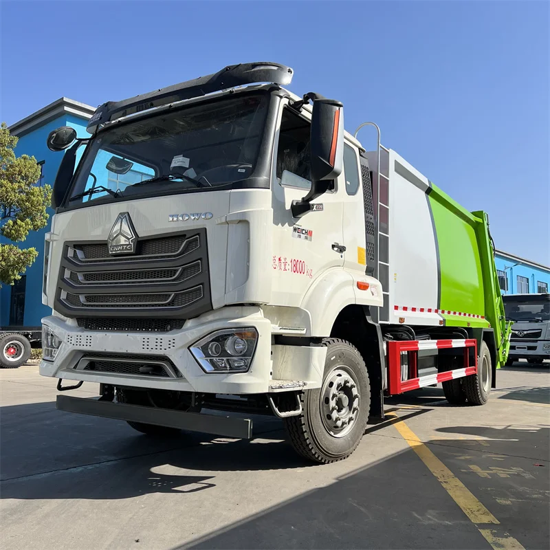 4X2 HOWO Garbage Compactor Front Load Garbage Container Truck