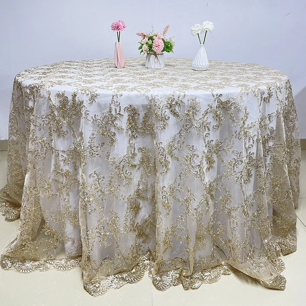 Новая скатерть, кружевная скатерть золотого цвета, скатерть кружевная оптом