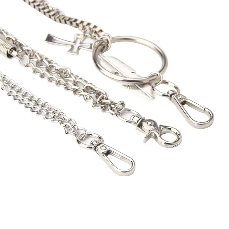 European and American jewelry trend punk style metal personality jeans chain all-match decorative multi-functional waist chain