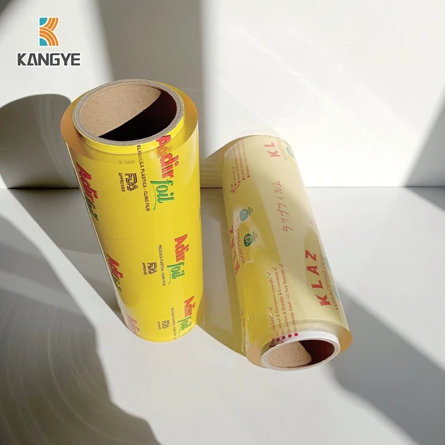 Water proof Plastic Food Grade Packaging Film Food Wrap 13/14 Micron Stretch PVC Cling Film Food Stretch Wrapping Plastic Wrap