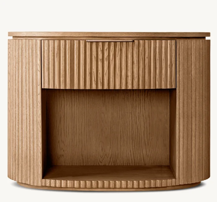 Luxury bedroom bedside furniture antique oak wood nightstand