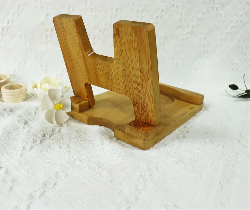 Multifunction accessories Foldable Design Kitchen Utensil Soup Spoon Rest Folding Bamboo Pan Pot lids cover rack stand Holder