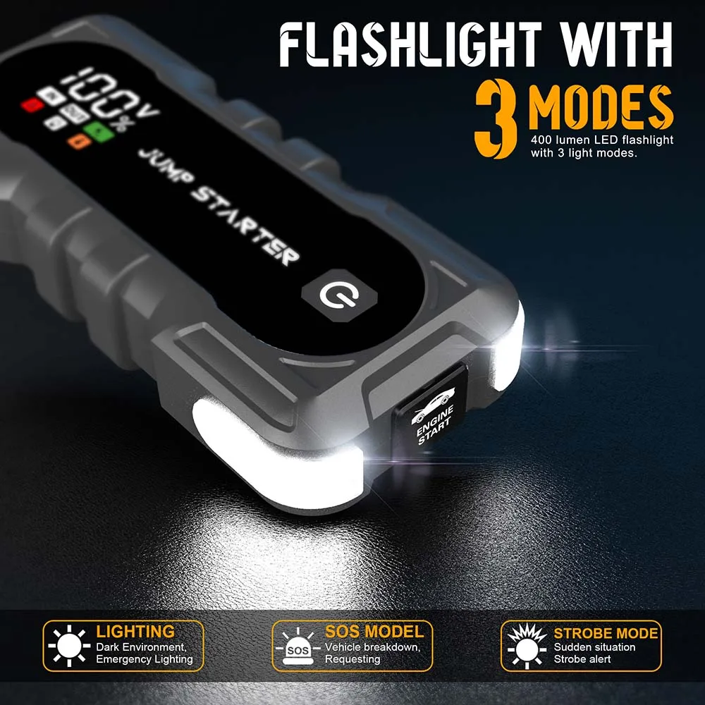 Multifunction 12v Power Bank Vehicle Booster New Car Truck Lithium Ion Battery USB C Universal Jump Starter For Cars