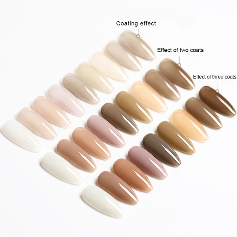 15ml Brown Coffee Color UV Gel For Nail Gel Nail Polish Varnish Hybrid Glitter Decoration Base Top Coat Set