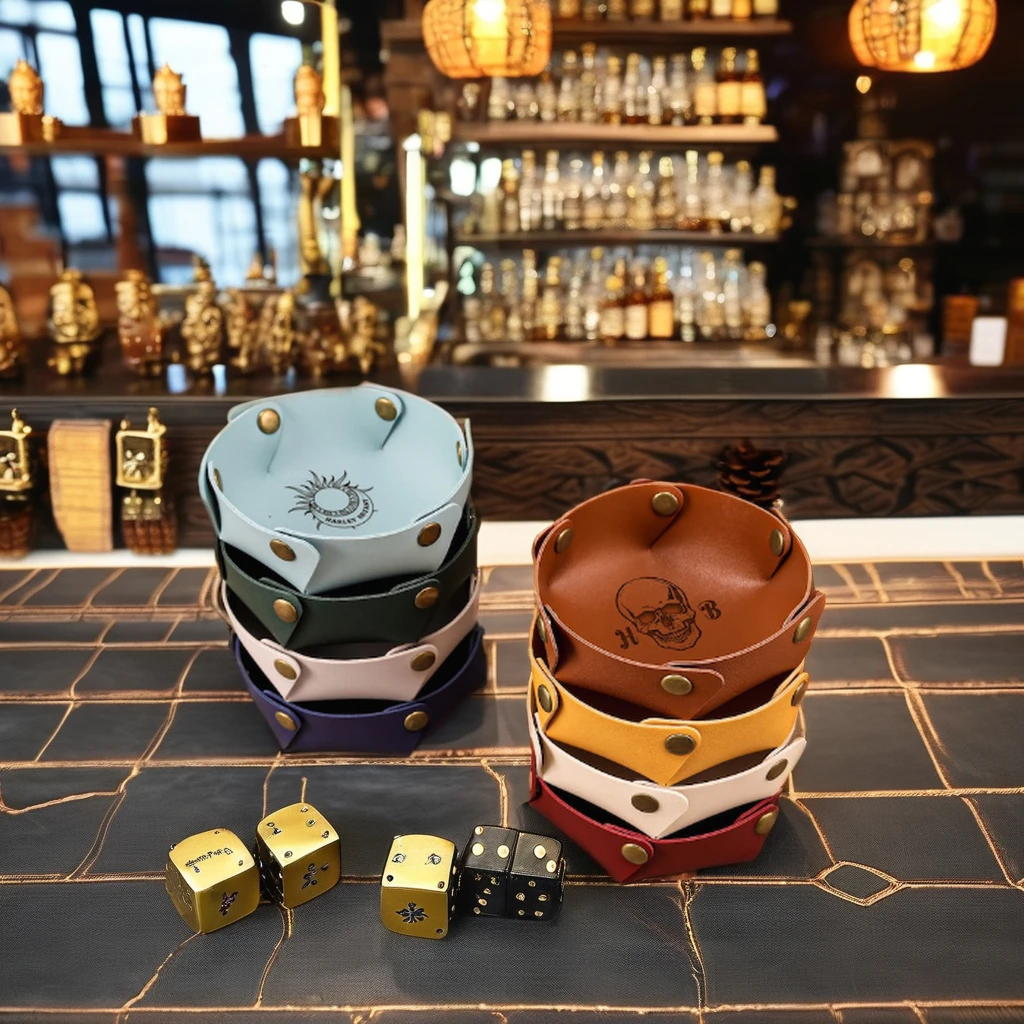 Personalized Leather Dice Tray Gift Dnd Game Lover Tray Table Board Games Engraved Leather Gaming Tray