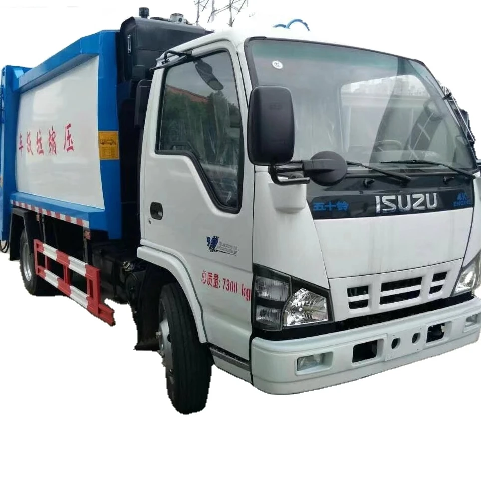 Japanese brand II-SUZ-U-U light duty 6 cubic metre euro 3, 4 hydraulic compressed garbage collection and transport truck