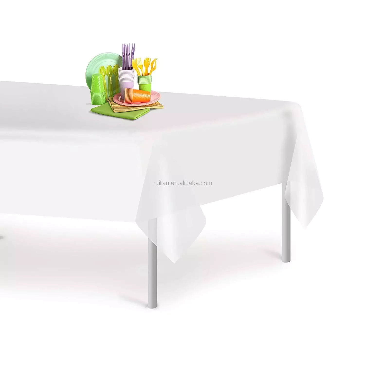 Wholesale white modern disposable plastic rectangular table cover