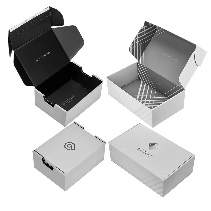 Custom Logo Printed Personalized Corrugated Paper Cardboard Foldable Packaging Mailer Shipping Boxes For Shoes Clothing Gift