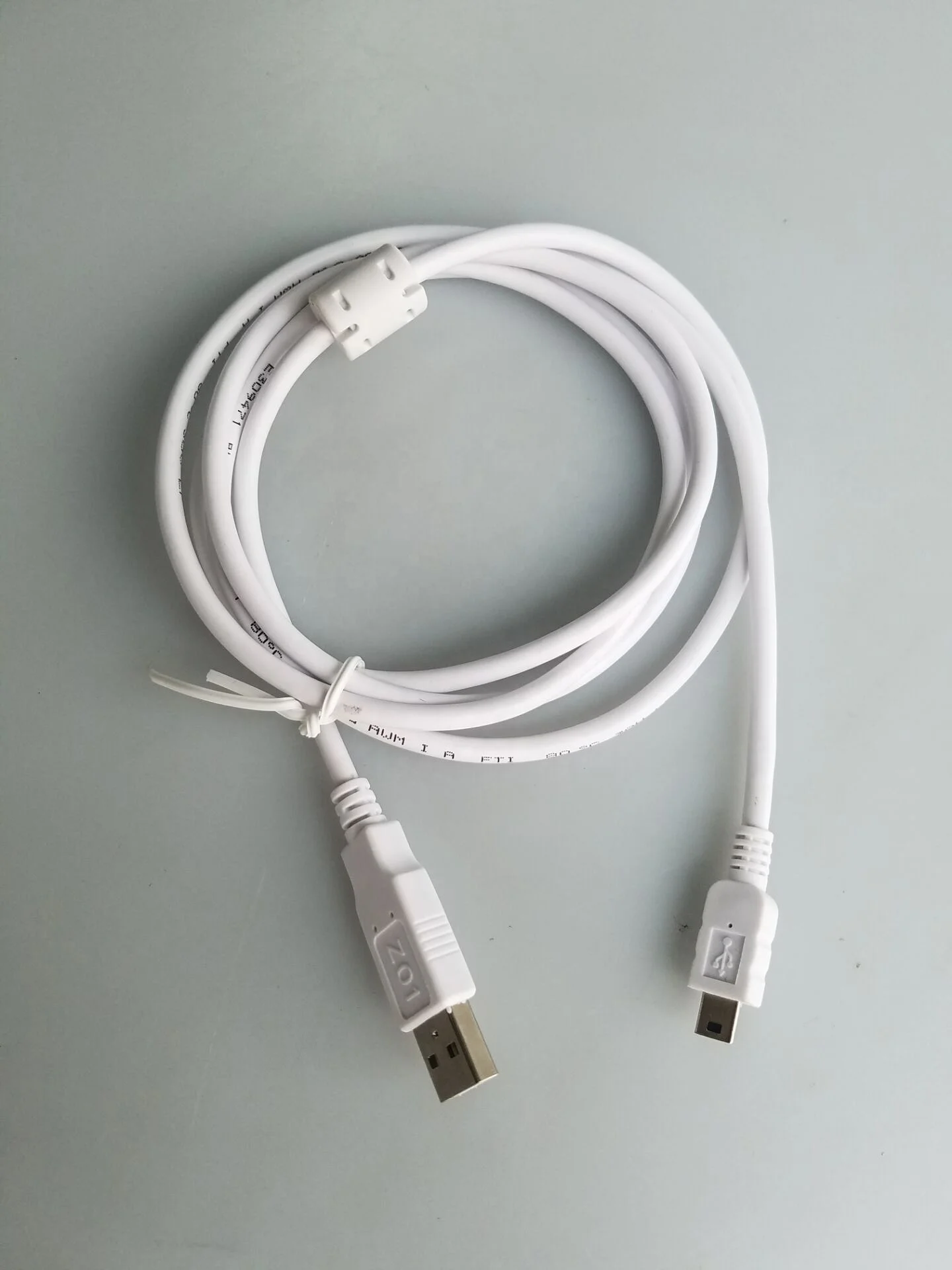 USB 2.0 A type Male to mini USB 5P B Male cable assembly, with ferrite core,with individual PE bag