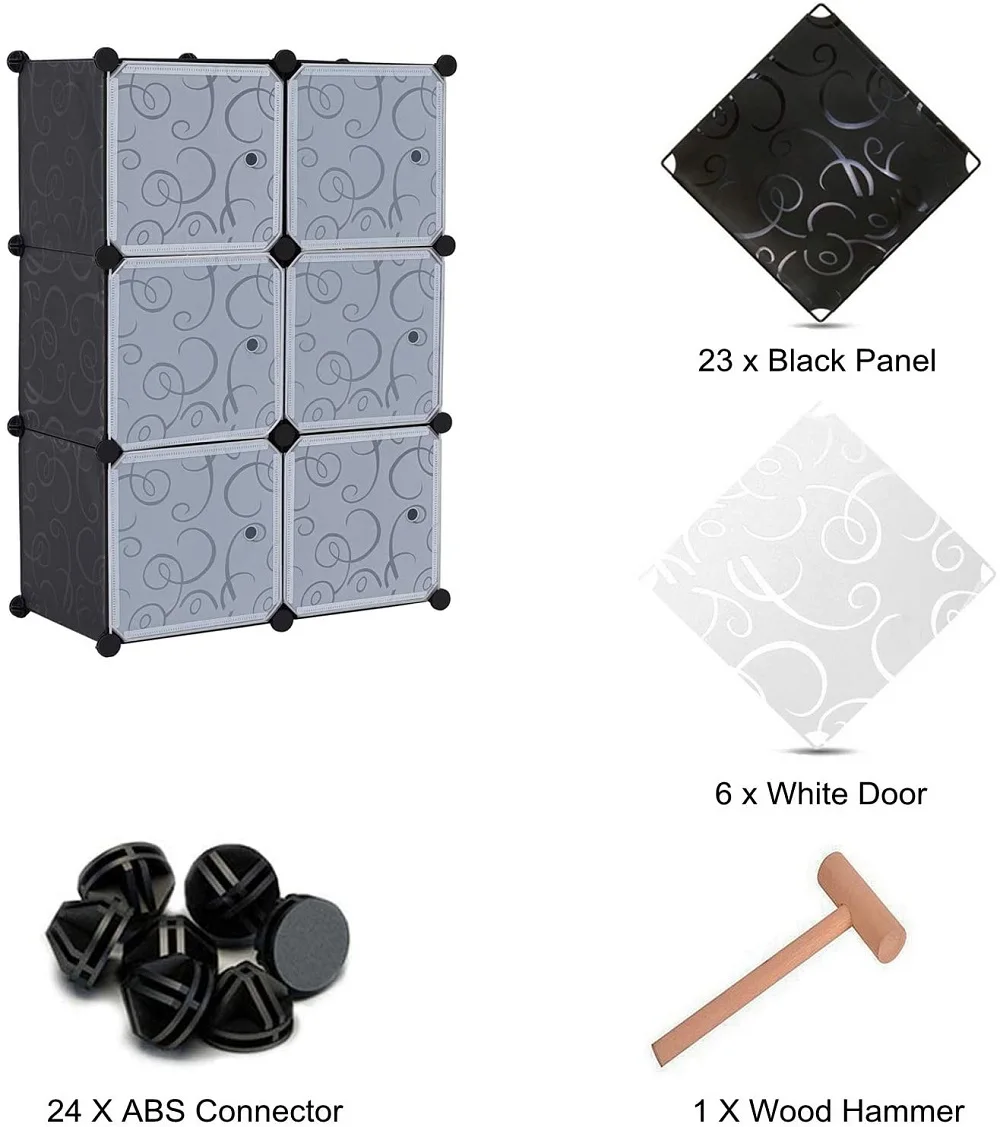 DIY Storage Plastic modular closet cabinet cloth storage wardrobe