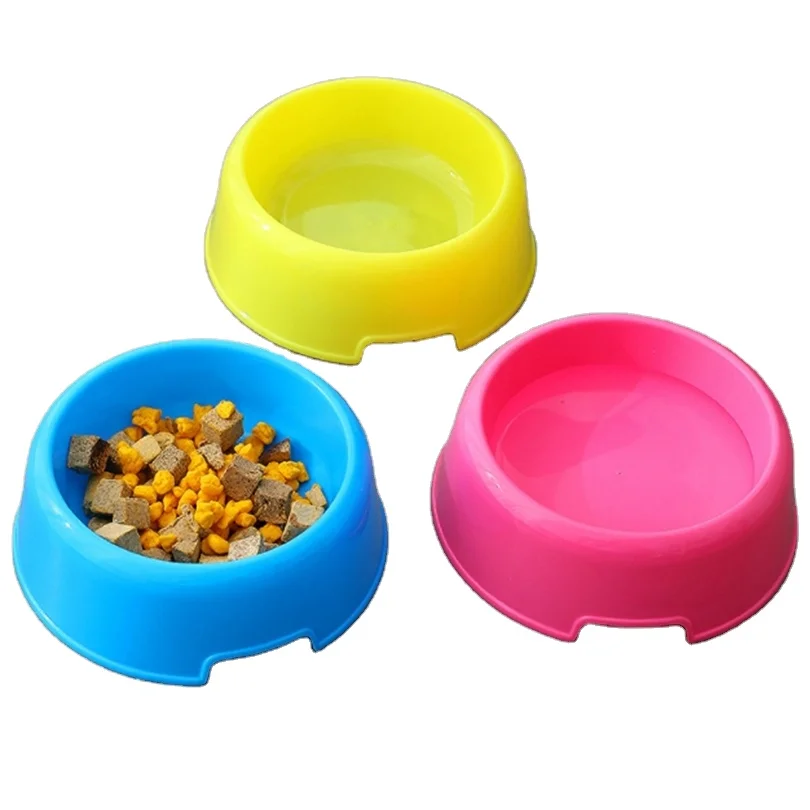 Pet Food And Water Bowls Portable Lightweight Anti Overturning Wide No-Tip Base Prevents Spills Plastic Tableware Dog Bowls