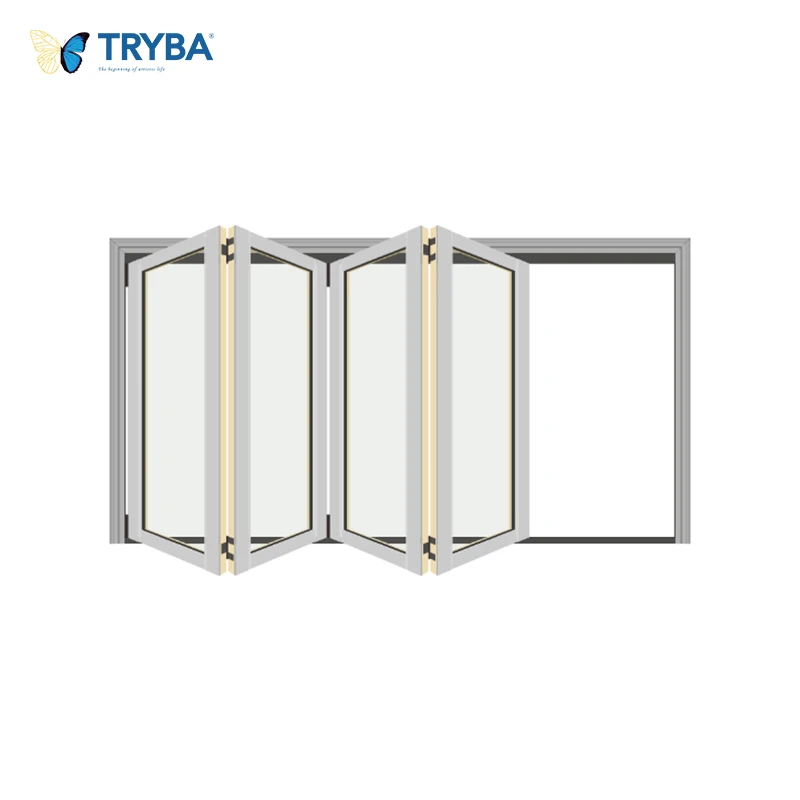 Hot-selling  custom style  Thermal Break  aluminium bi-fold glass  windows used for  office  folding windows