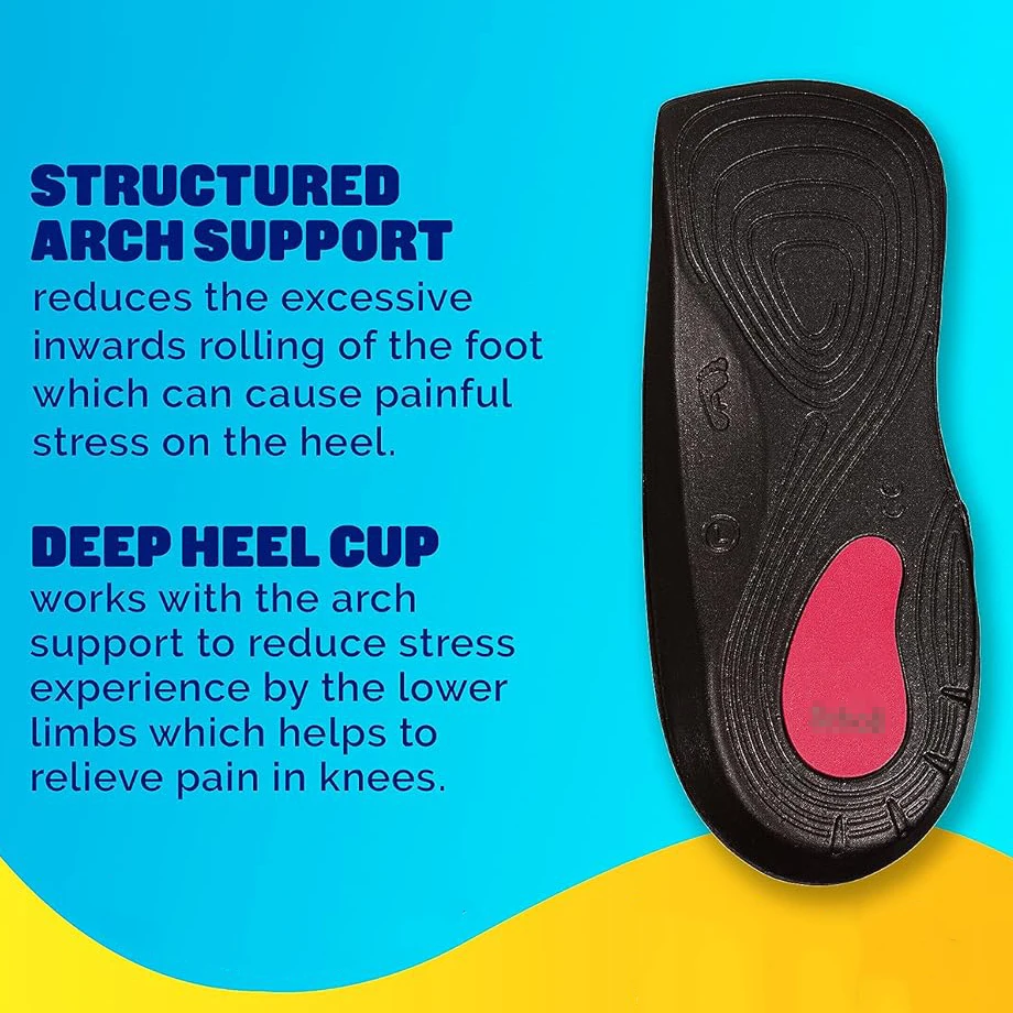 Orthotic Insole Knee to Heel Pain Relief Orthotic Insoles for Flat Feet, Orthopedic Insoles for Women Men, Shoe Inserts