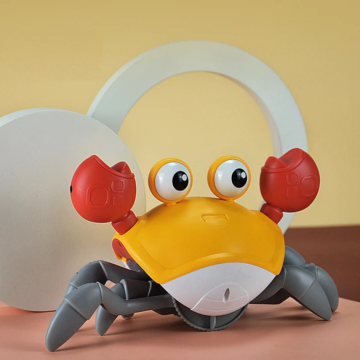 Hot Sale Toddler Interactive  Crawling Crab  Automatically Walking Baby Kid Toy with Music and LED Light
