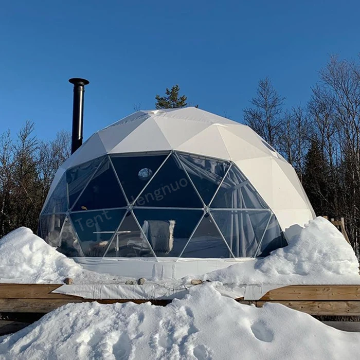 Poland Snow Proof 20ft Igloo Ball Tent Winter Luxury Glamping Geodesic Dome House With Insulation