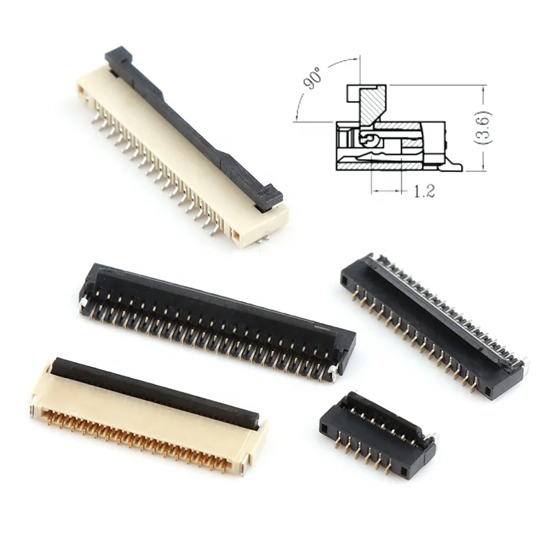 12 pin 1.0mm flip-lock type FPC connector smt 1.0mm pitch FPC connectors