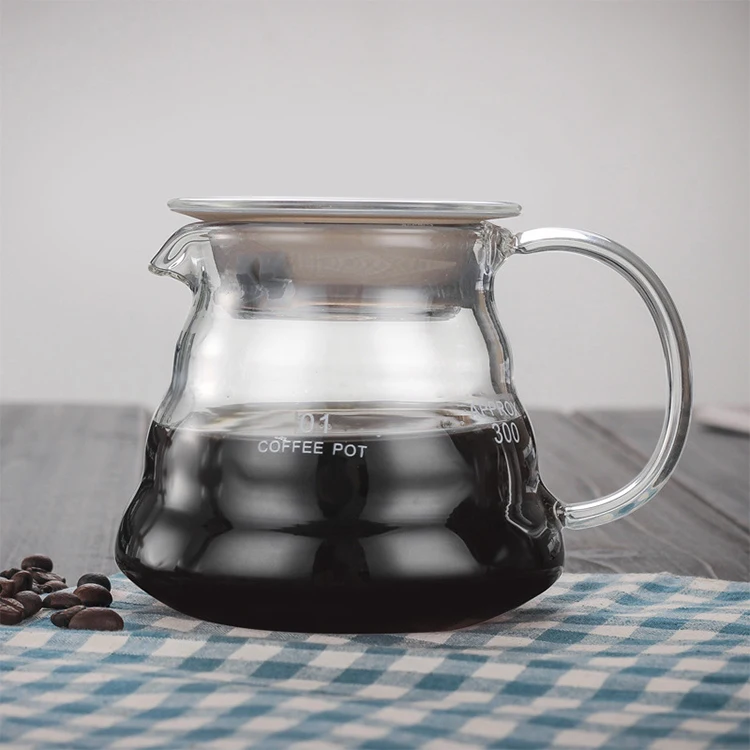 wholesale 300ml 500ml 700ml High borosilicate glass coffee percolator  coffee boiler with Silicone electric coffee pot
